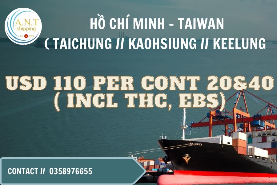 Cước vận chuyển container đến Taiwan